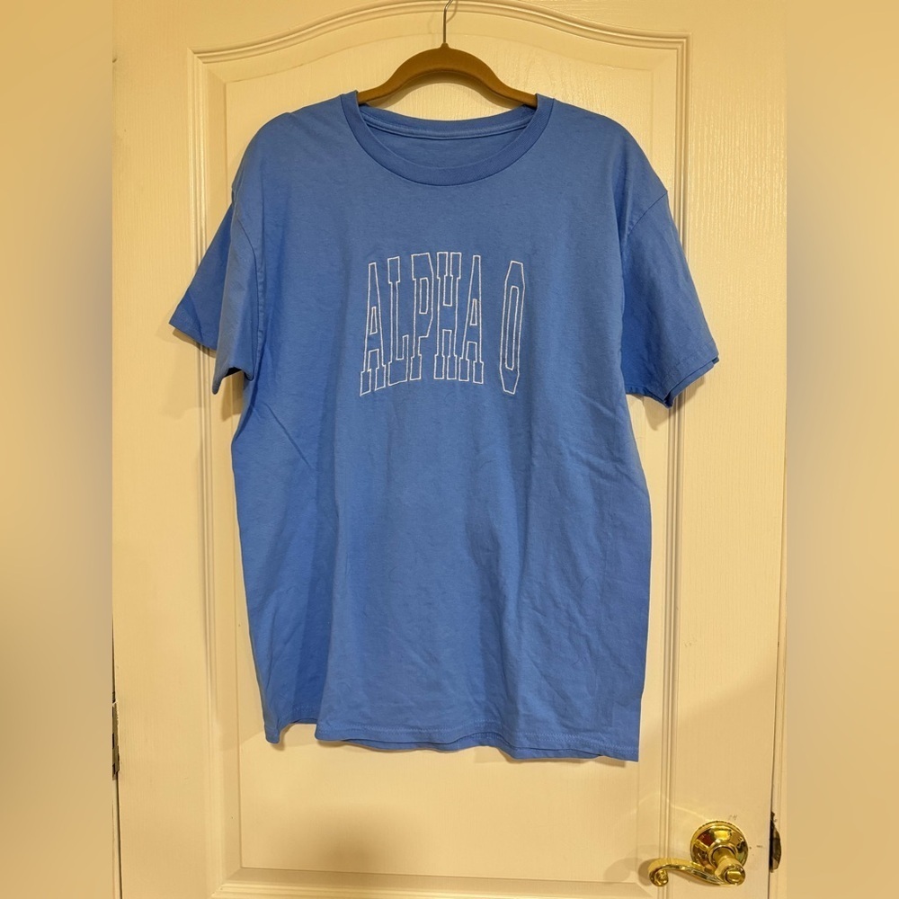Blue Alpha O embroidered t shirt​​​